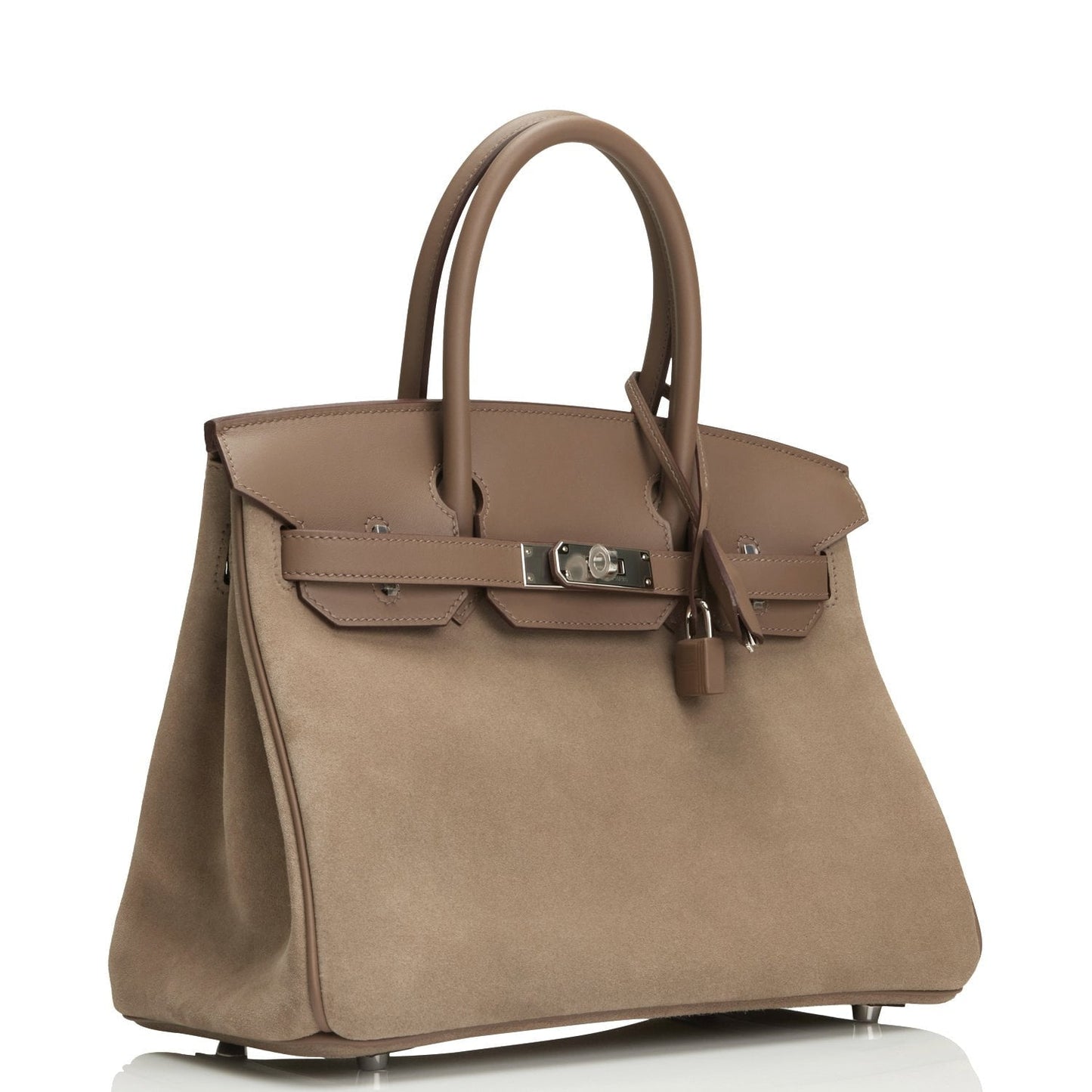 Hermes Birkin Gris Caillou Grizzly And Swift Palladium Travel Bag