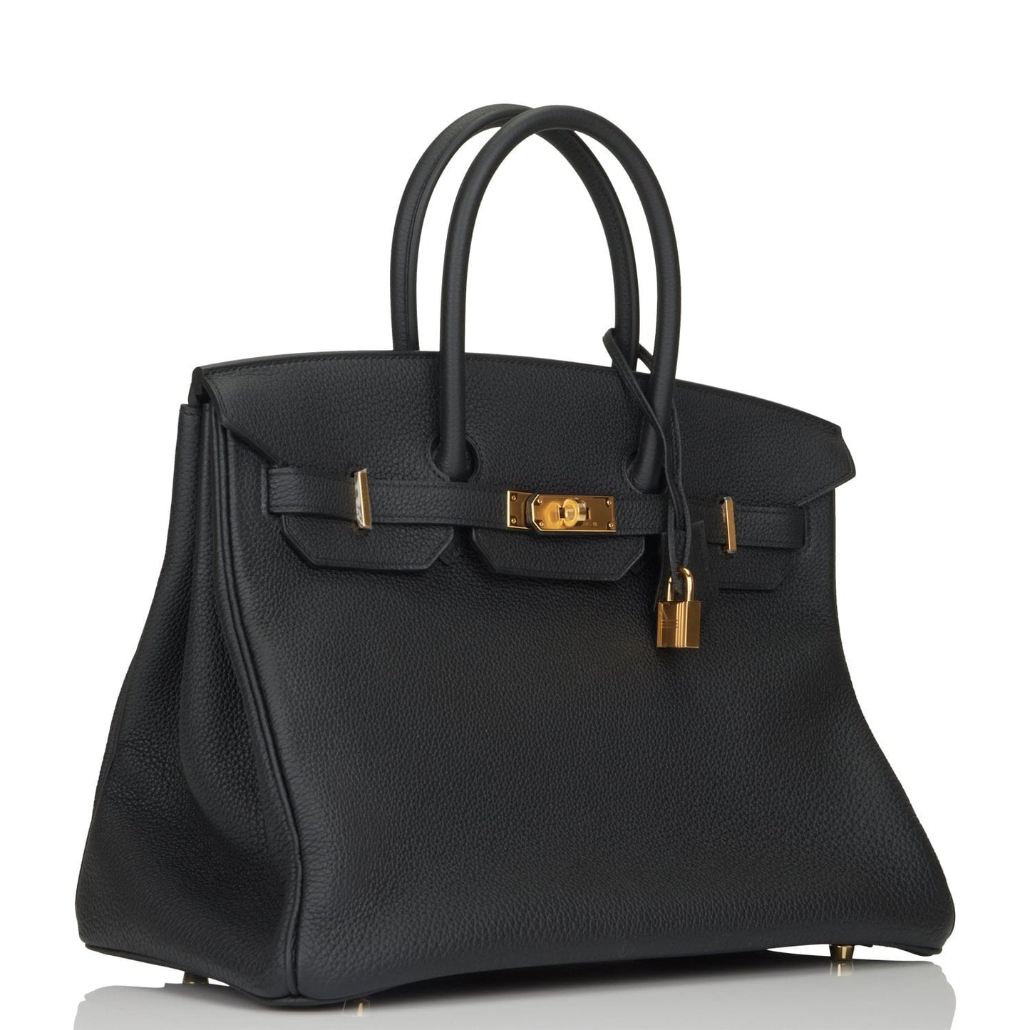 Hermes Birkin Togo Hardware Handbag Black Gold Travel Bag 20