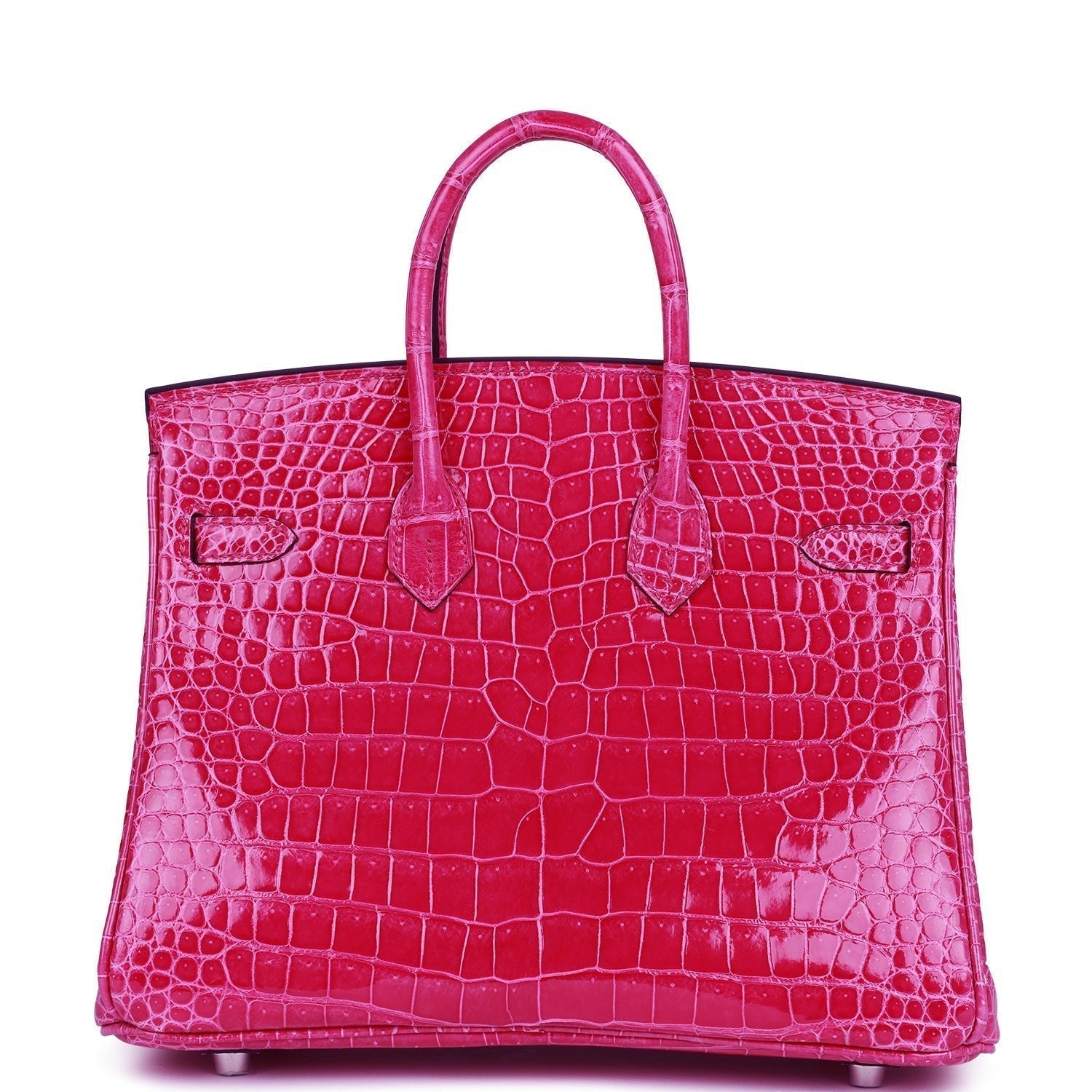 Hermes Birkin Rose Mexico Shiny Porosus Crocodile Palladium Travel Bag