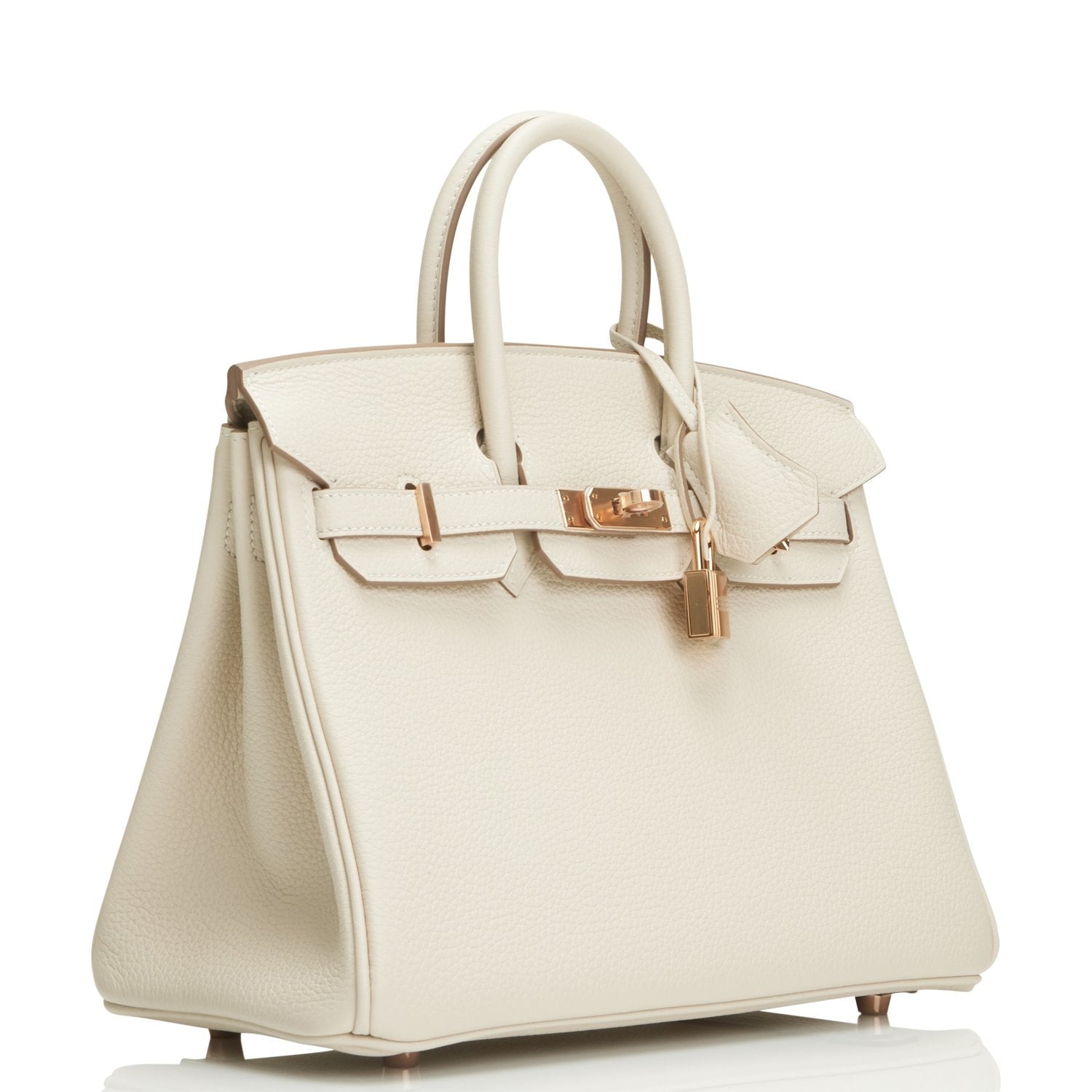 Hermes Birkin Craie Togo Rose Hardware Handbag Gold Travel Bag 11