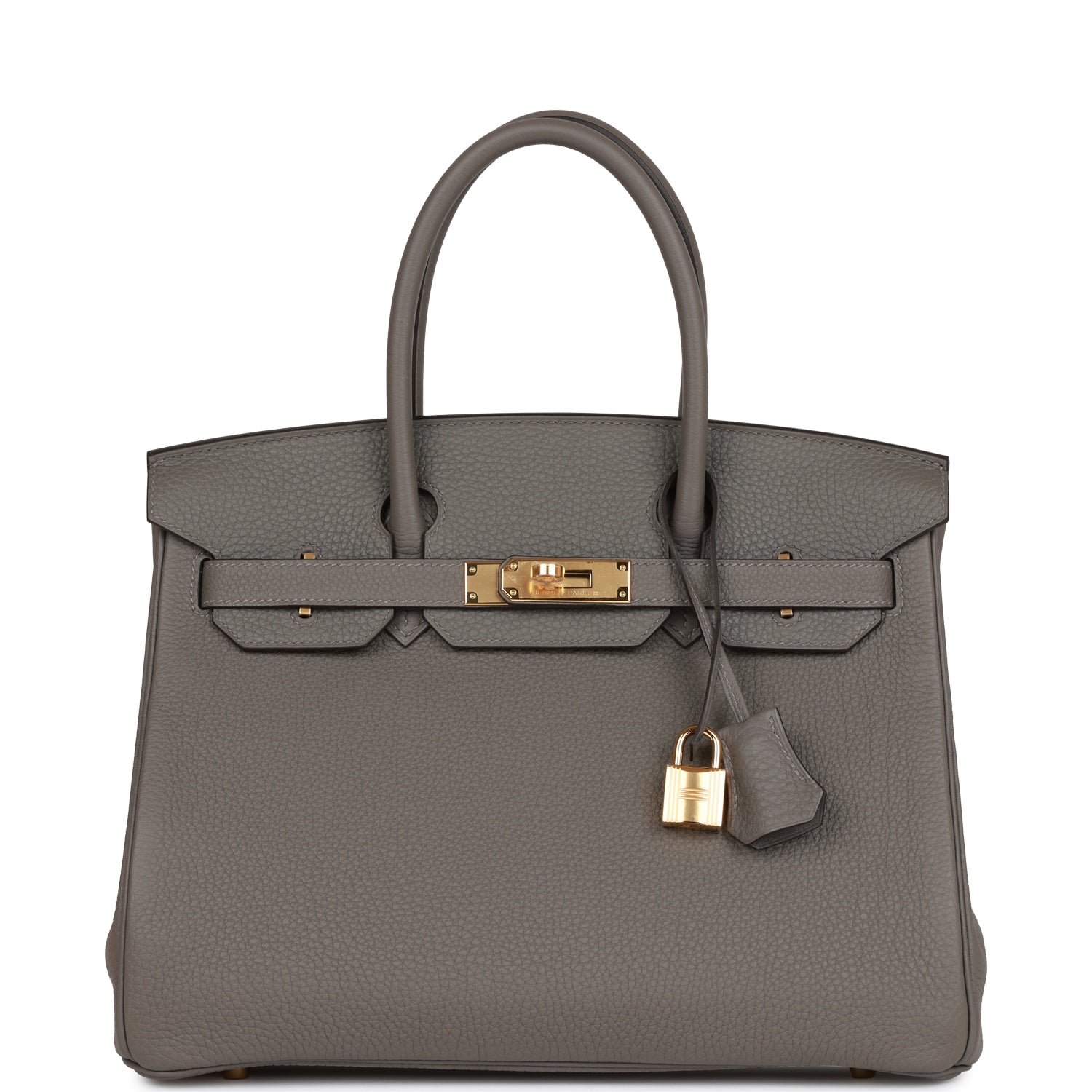 Hermes Birkin Gris Meyer Togo Hardware Handbag Gold Travel Bag