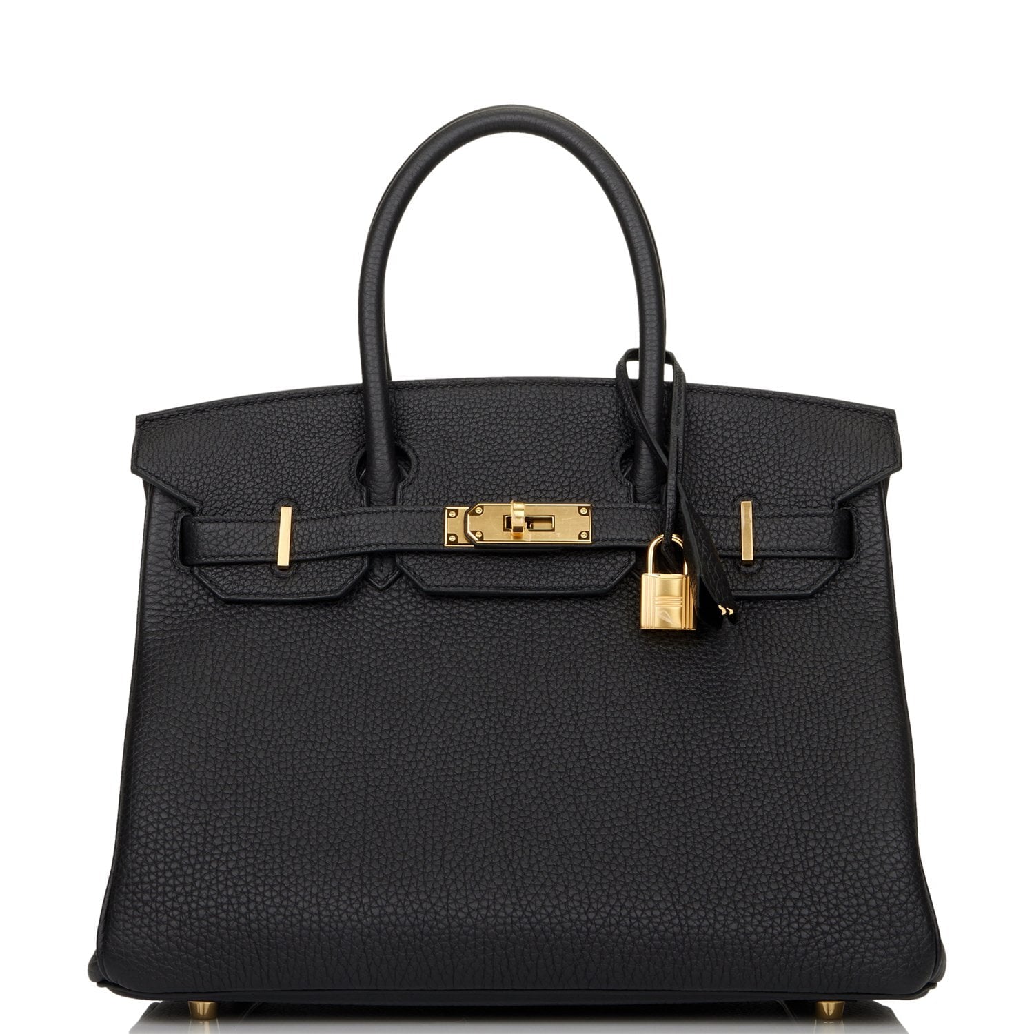 Hermes Birkin Togo Hardware Handbag Black Gold Travel Bag 38
