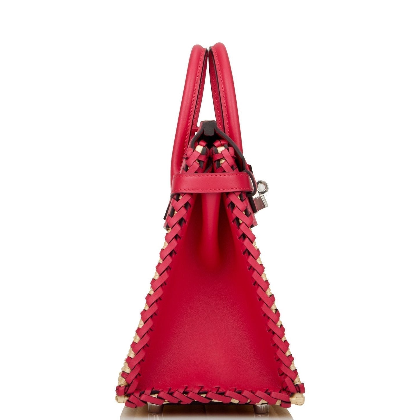 Hermes Picnic Sellier Birkin Framboise Swift Palladium Hardware Handbag Travel Bag