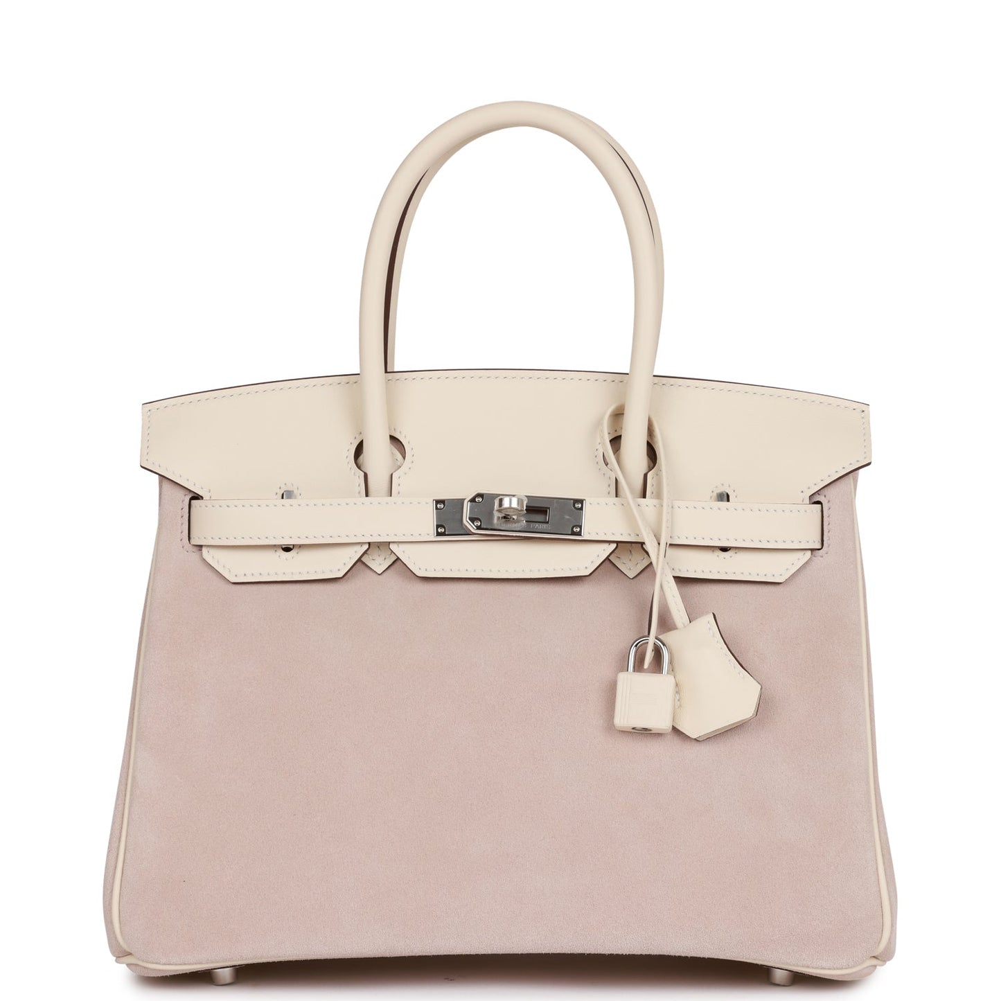 Hermes Birkin Glycine Grizzly And Nata Swift Palladium Hardware Travel Bag Swift Palladium Hardware