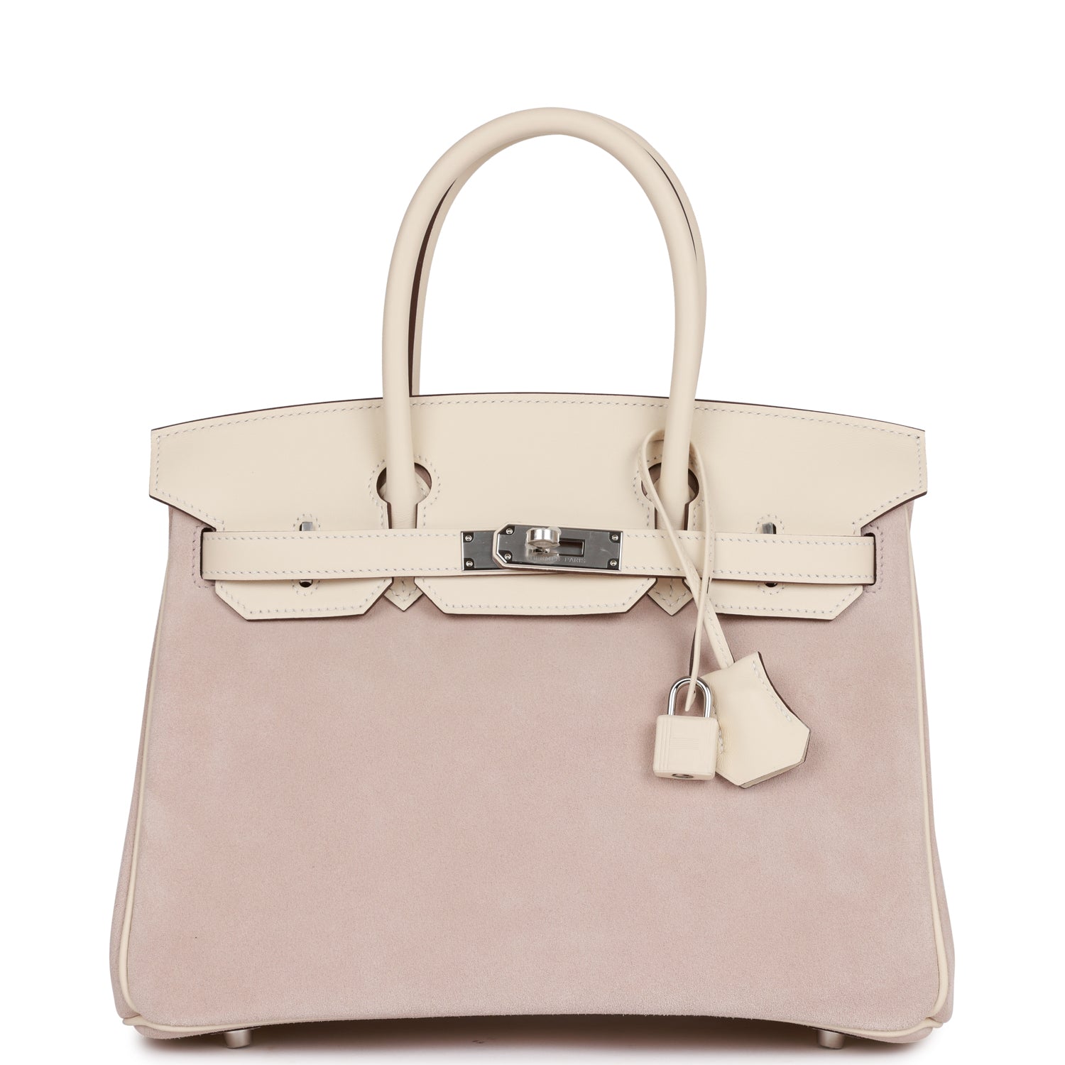 Hermes Birkin Glycine Grizzly And Nata Swift Palladium Hardware Travel Bag Swift Palladium Hardware