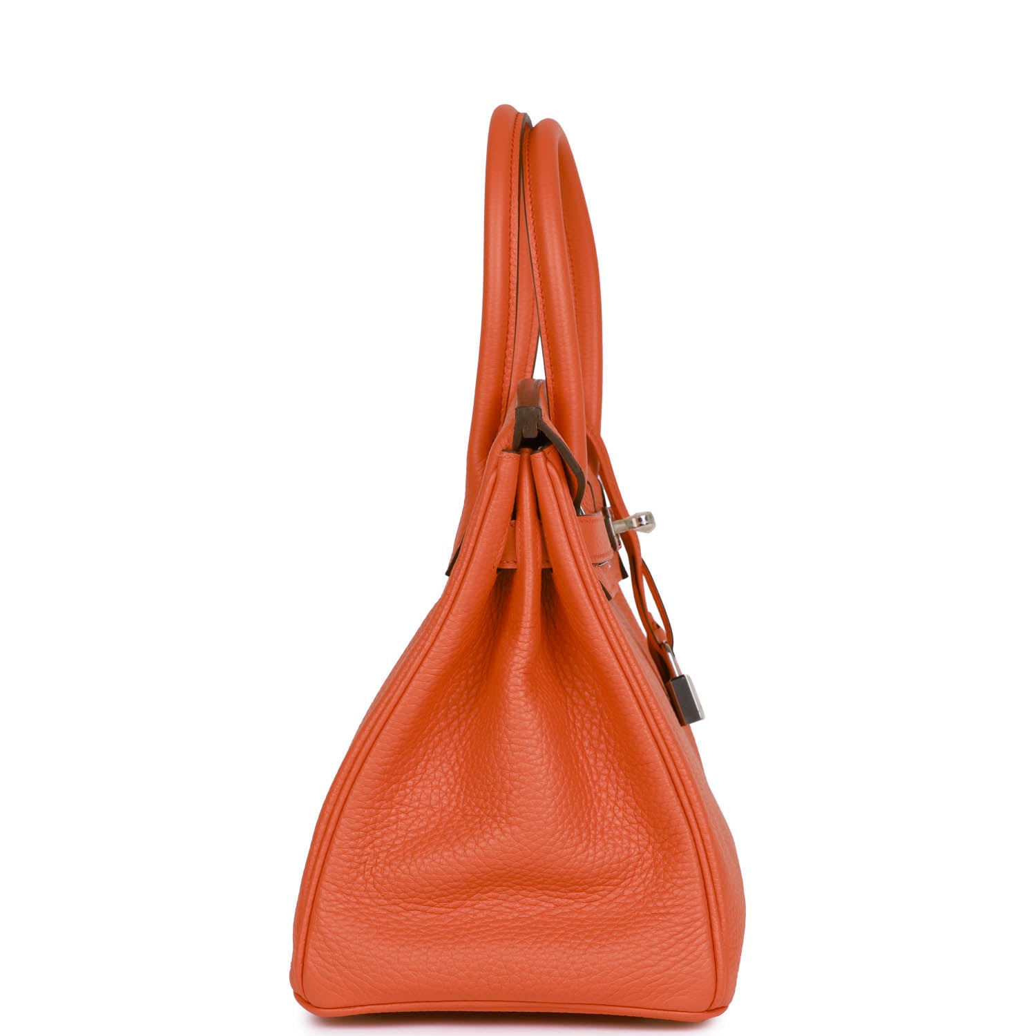 Hermes Birkin Orange Poppy Clemence Palladium Hardware Handbag Travel Bag