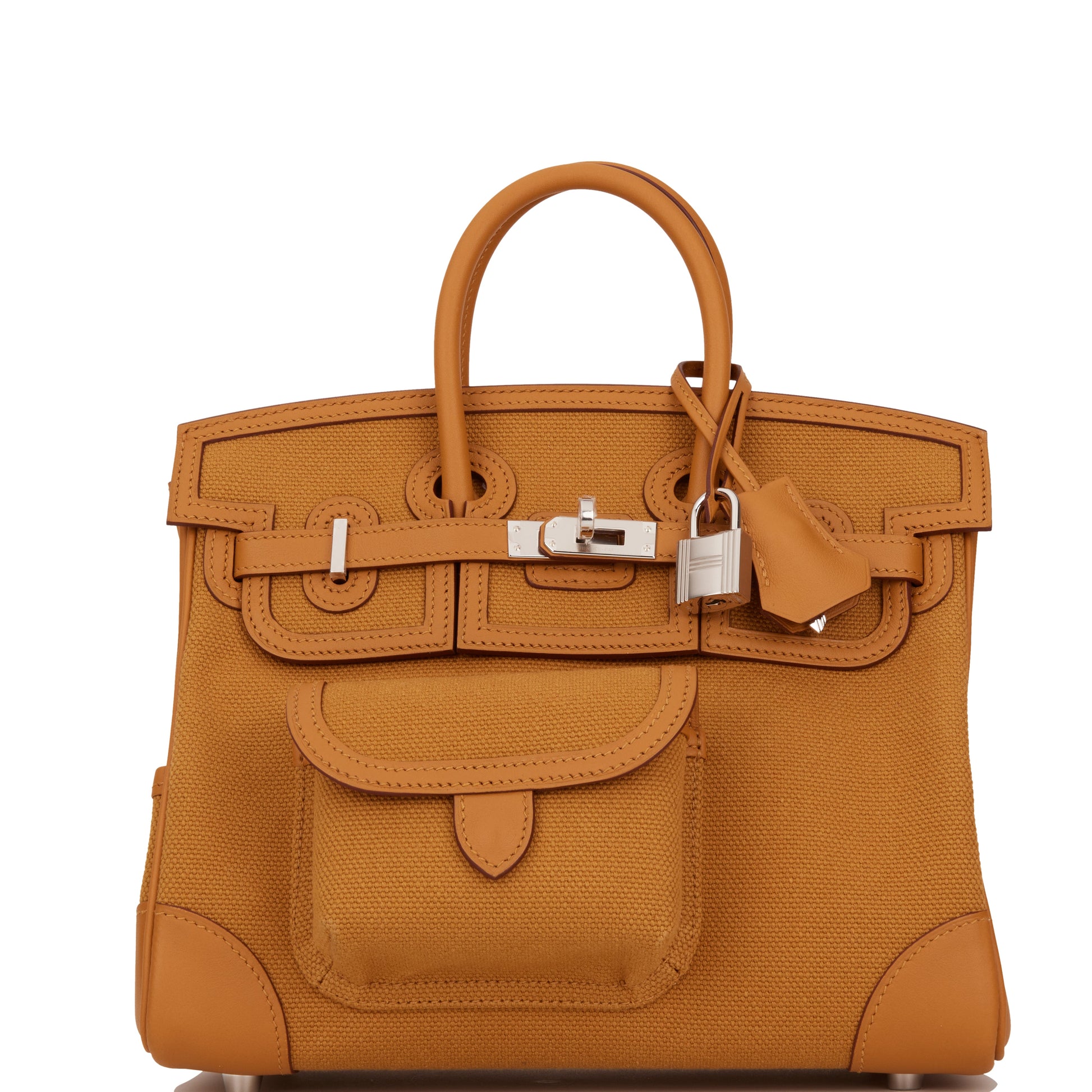 Hermes Birkin Cargo Desert Sesame Swift And Toile Canvas Travel Bag
