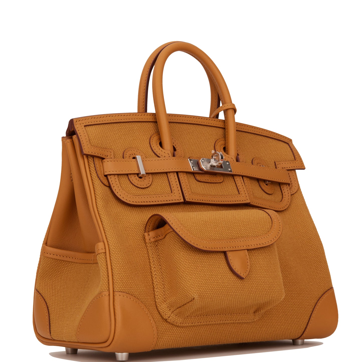 Hermes Birkin Cargo Desert Sesame Swift And Toile Canvas Travel Bag For Ss