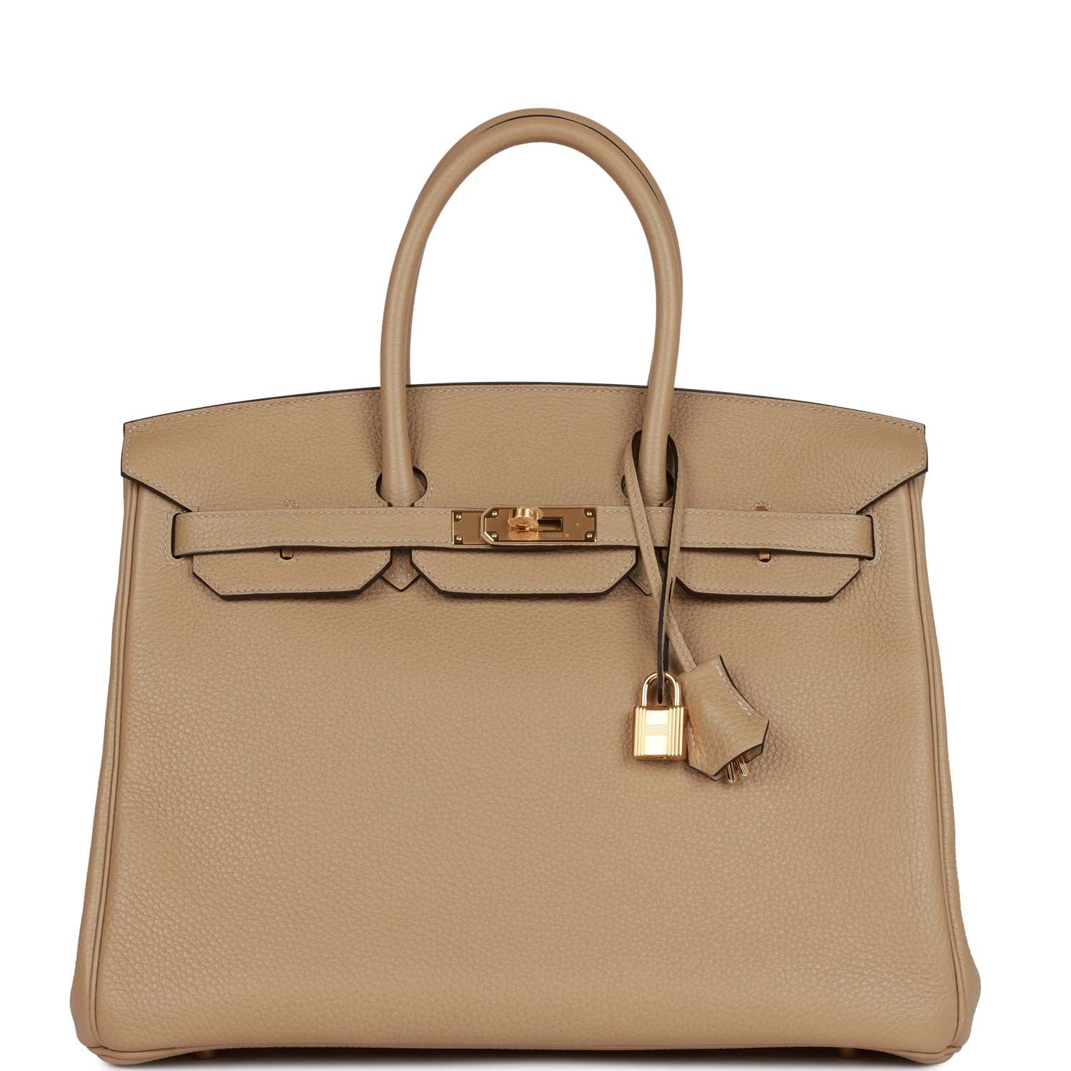 Hermes Birkin Trench Clemence Hardware Handbag Gold Travel Bag