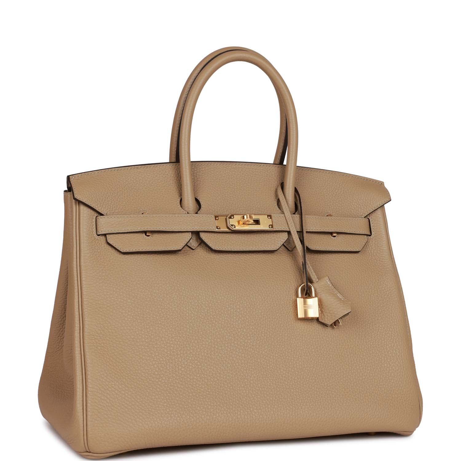 Hermes Birkin Trench Clemence Hardware Handbag Gold Travel Bag
