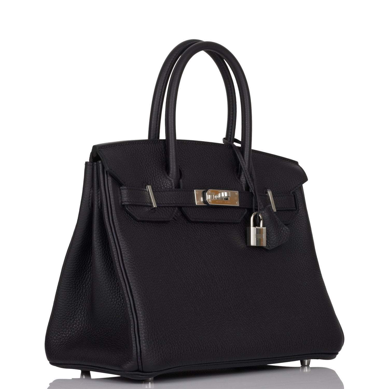 Hermes Birkin Togo Palladium Hardware Handbag Black Travel Bag 25
