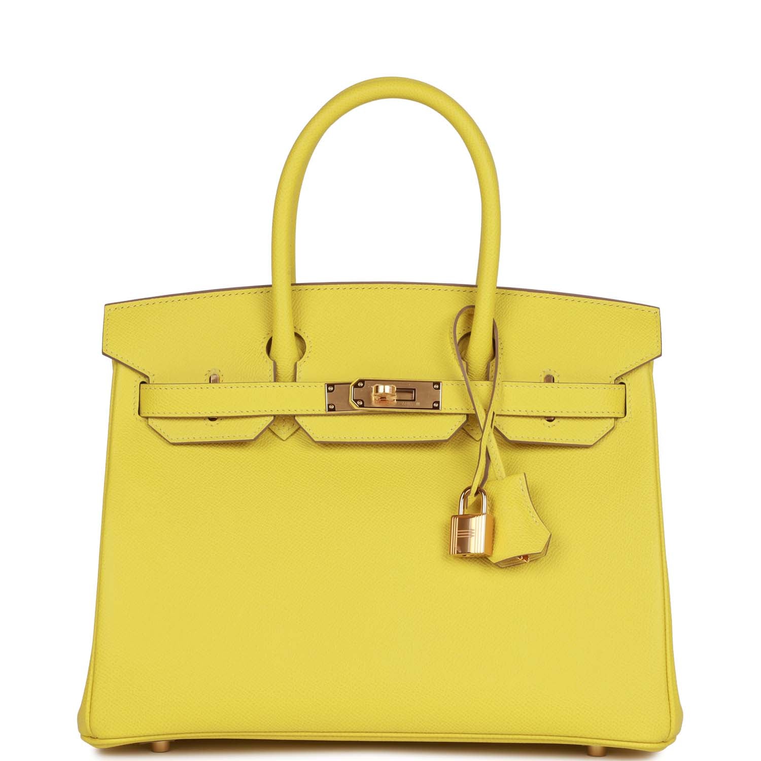 Hermes Birkin Lime Epsom Hardware Handbag Gold Travel Bag