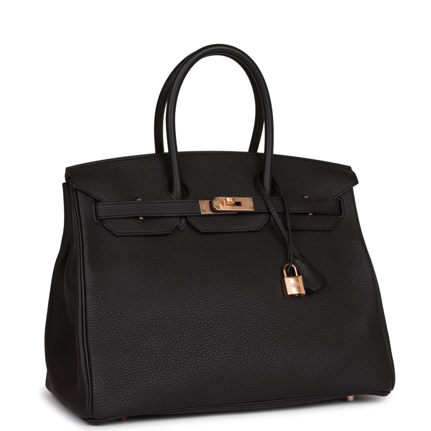 Hermes Birkin Togo Rose Hardware Handbag Black Gold Travel Bag Hardware 4