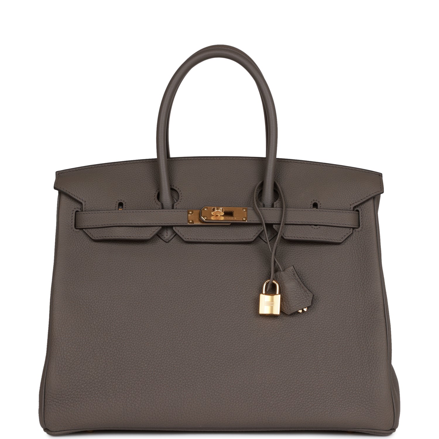 Hermes Birkin Gris Etain Togo Hardware Handbag Gold Travel Bag
