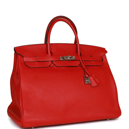Hermes Birkin Rouge Cas Ue Togo Palladium Hardware Handbag Travel Bag