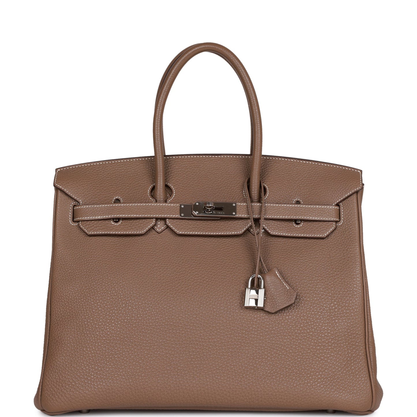 Hermes Birkin Etoupe Togo Palladium Hardware Handbag Travel Bag