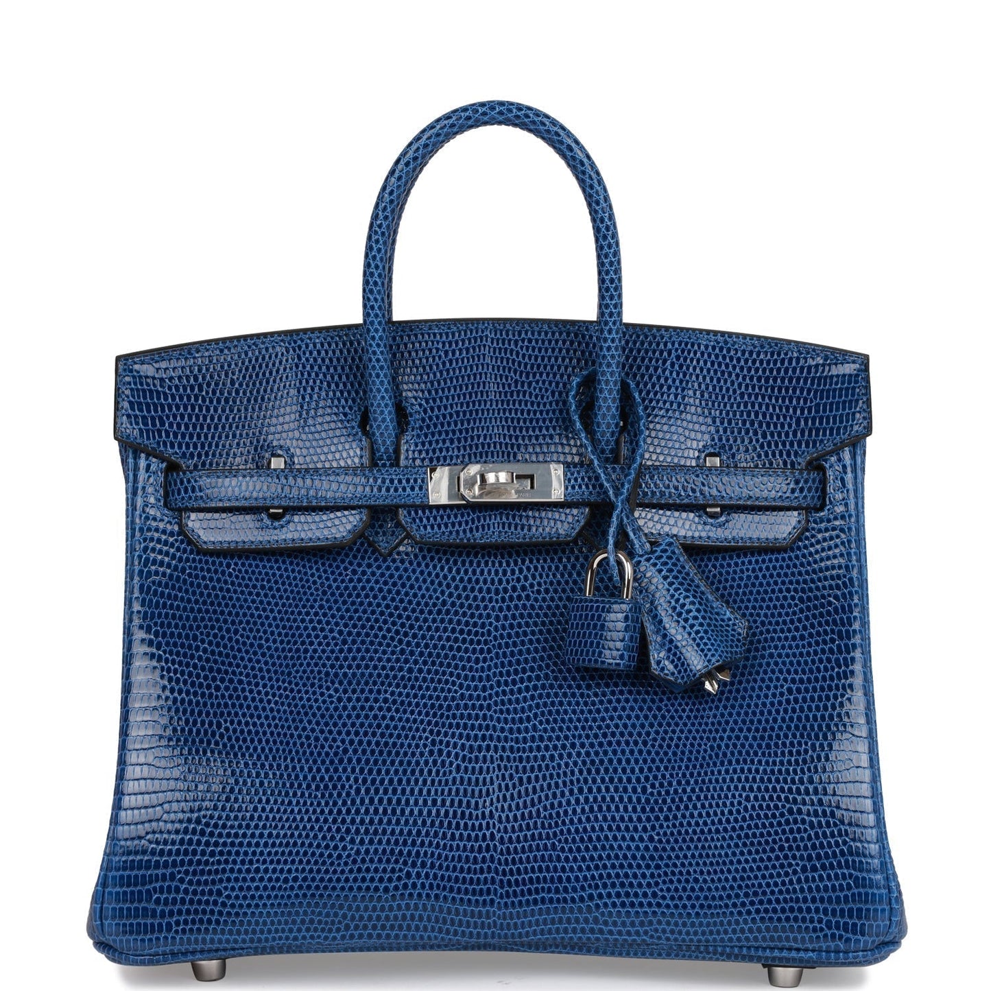 Hermes Birkin Bleu Saphir Lizard Palladium Hardware Handbag Travel Bag