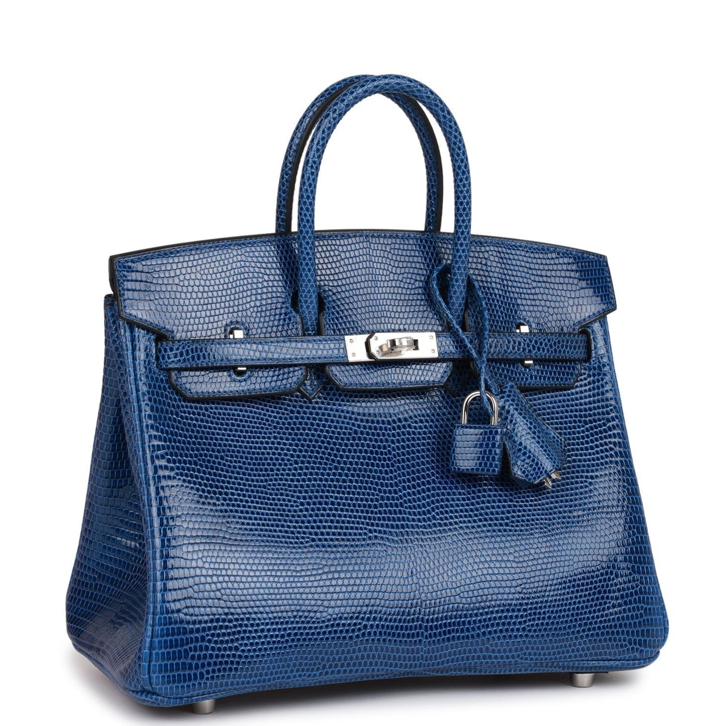 Hermes Birkin Bleu Saphir Lizard Palladium Hardware Handbag Travel Bag