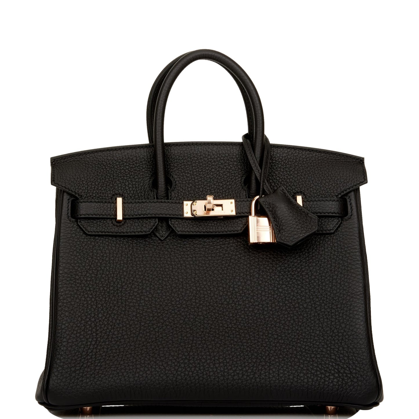 Hermes Birkin Togo Rose Hardware Handbag Black Gold Travel Bag 18