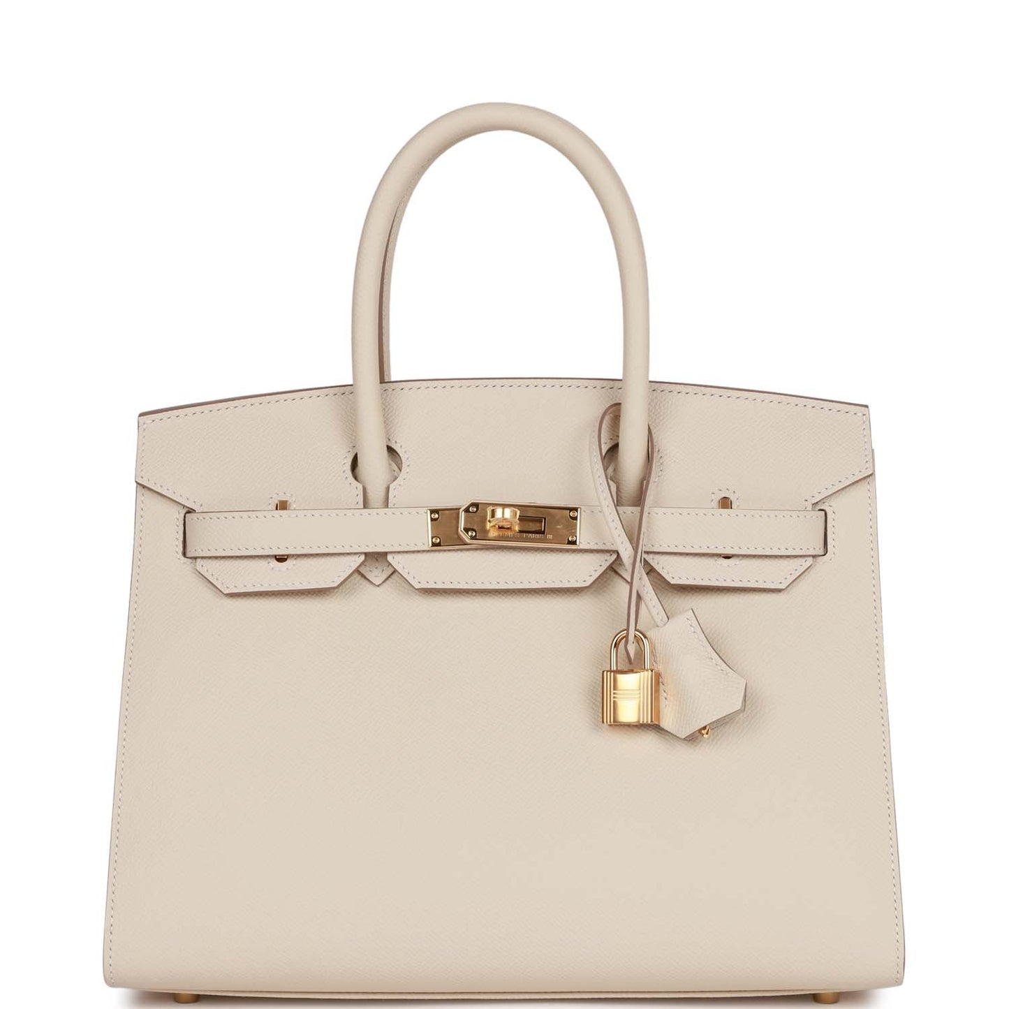 Hermes Birkin Sellier Craie Epsom Hardware Handbag Gold Travel Bag