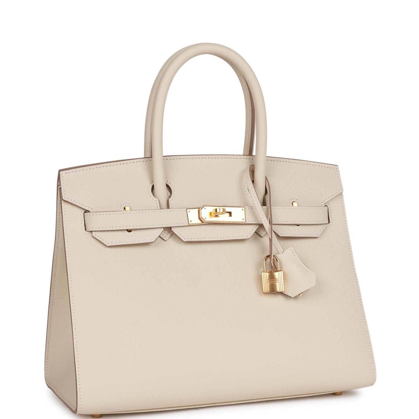 Hermes Birkin Sellier Craie Epsom Hardware Handbag Gold Travel Bag