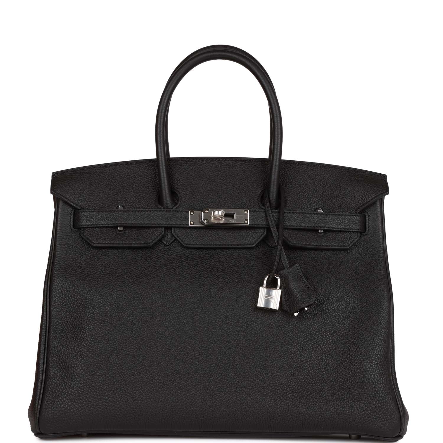 Hermes Birkin Togo Palladium Hardware Handbag Black Travel Bag Hardware 11