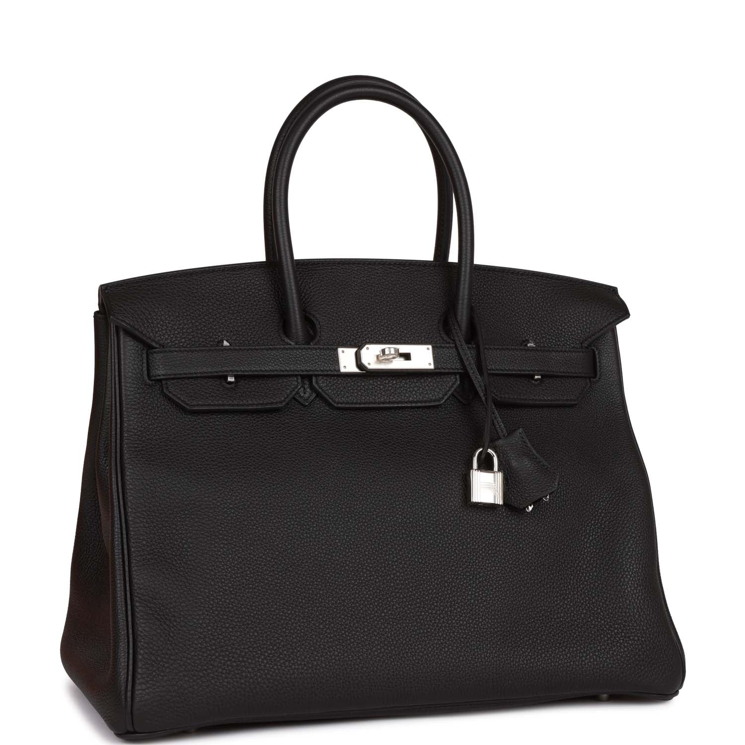 Hermes Birkin Togo Palladium Hardware Handbag Black Travel Bag Hardware 11