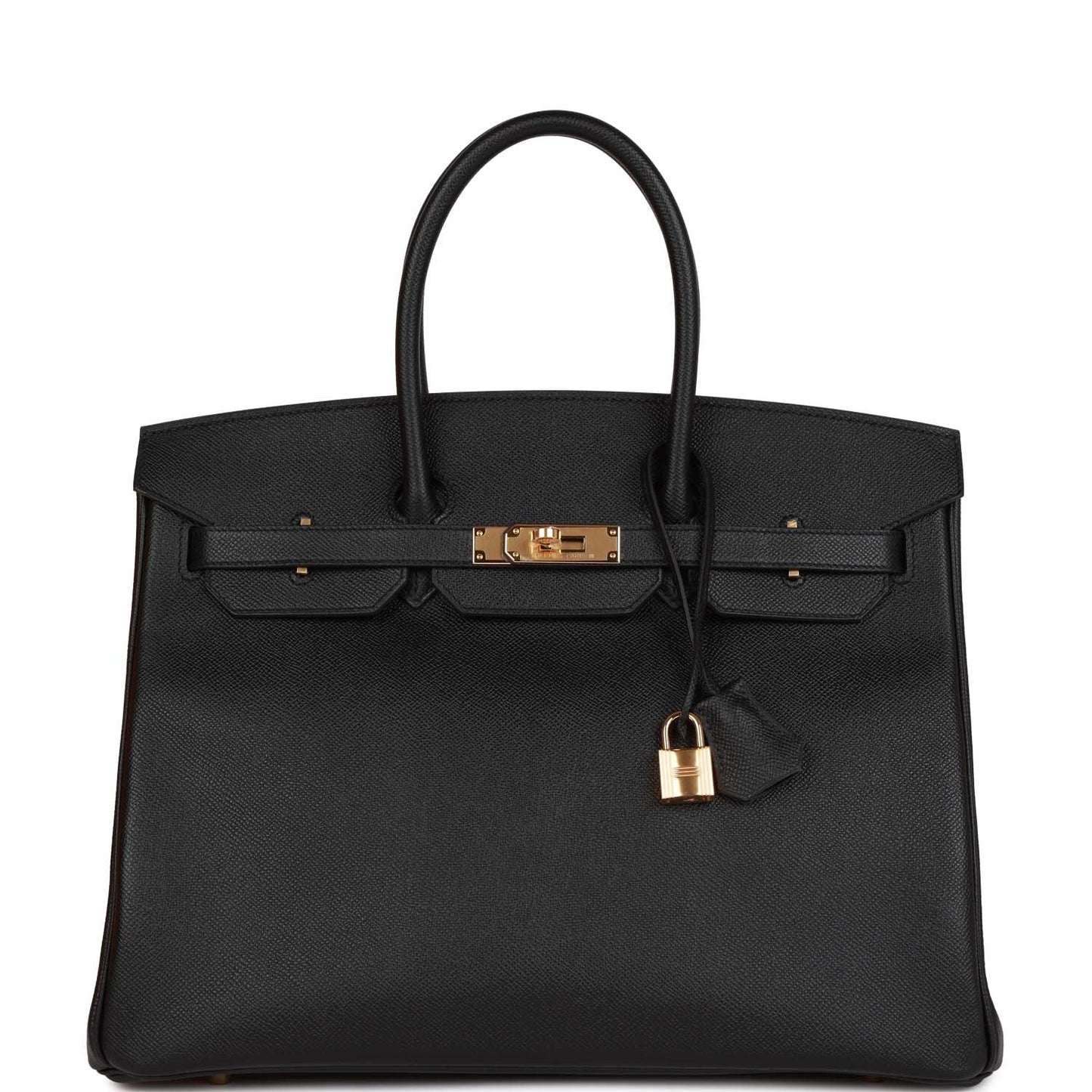 Hermes Birkin Epsom Hardware Handbag Black Gold Travel Bag Gold Hardware