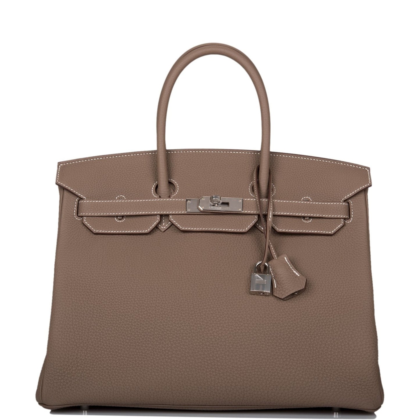 Hermes Birkin Etoupe Togo Palladium Hardware Handbag Travel Bag