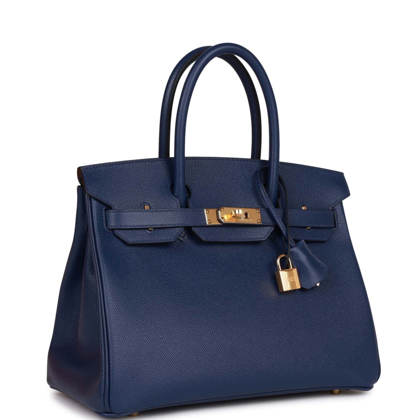Hermes Birkin Bleu Saphir Epsom Hardware Handbag Gold Travel Bag