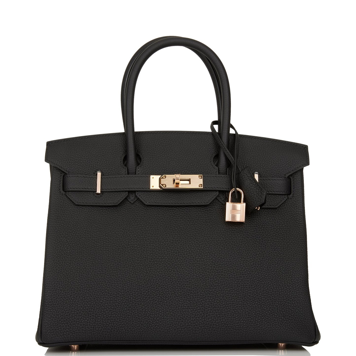Hermes Birkin Togo Rose Hardware Handbag Black Gold Travel Bag Hardware 3