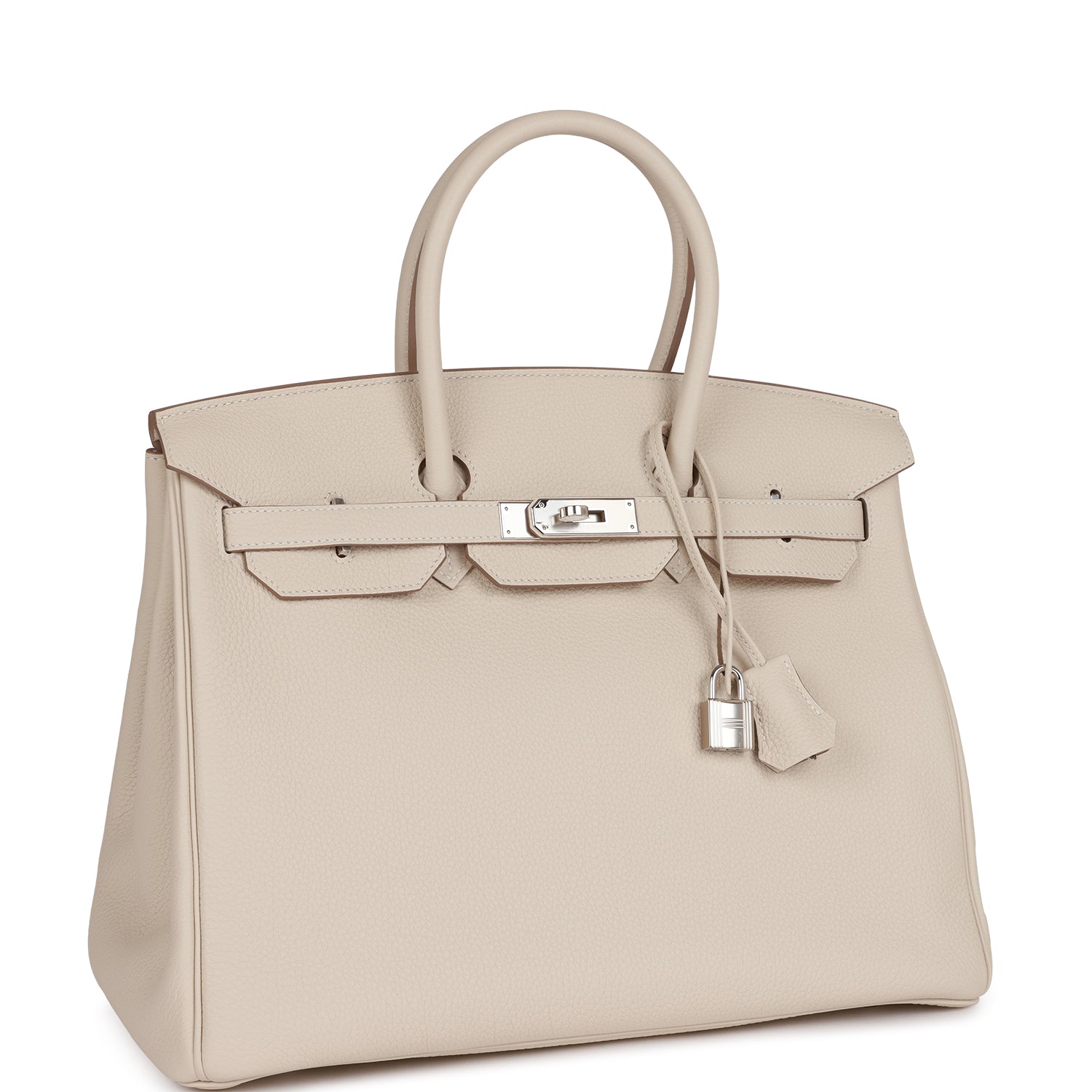 Hermes Birkin Craie Togo Palladium Hardware Handbag Travel Bag Togo Palladium Hardware