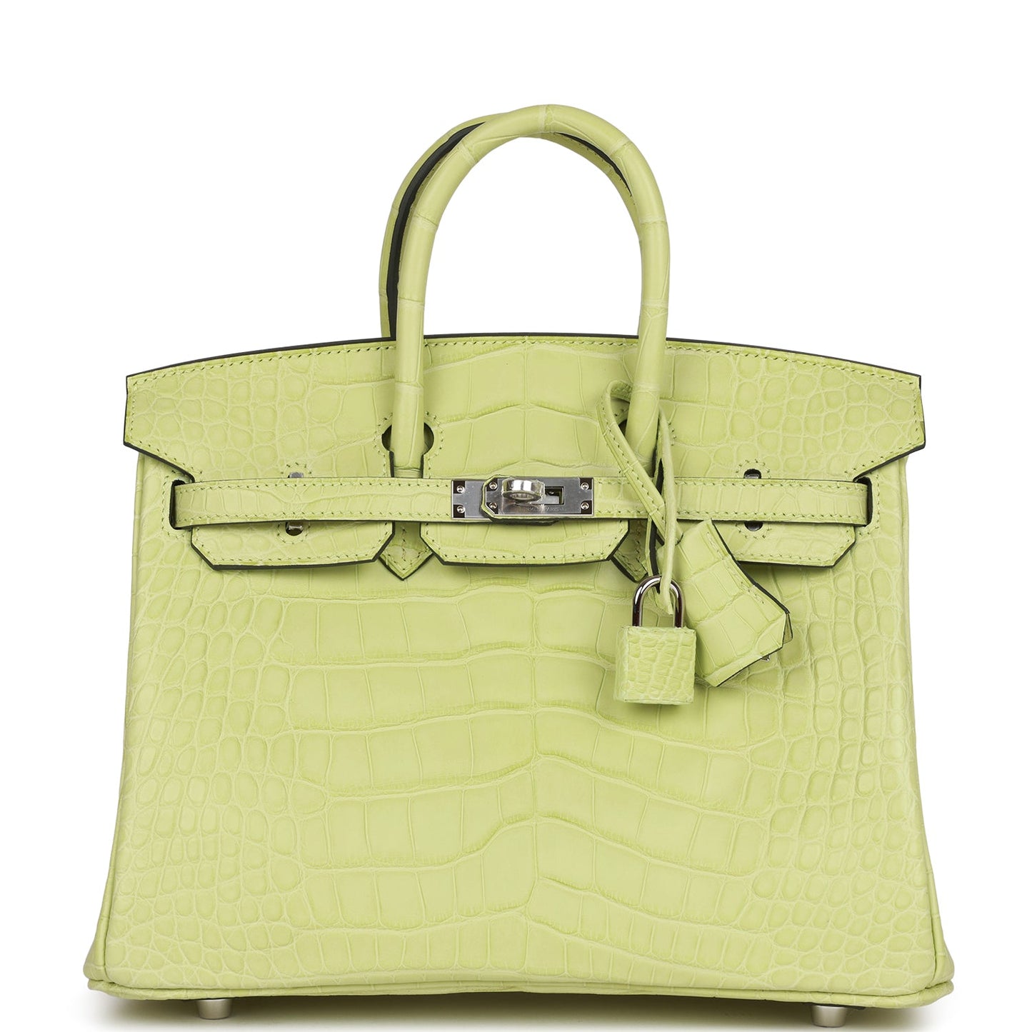 Hermes Birkin Jaune Bourgeon Matte Alligator Palladium Hardware Handbag Travel Bag