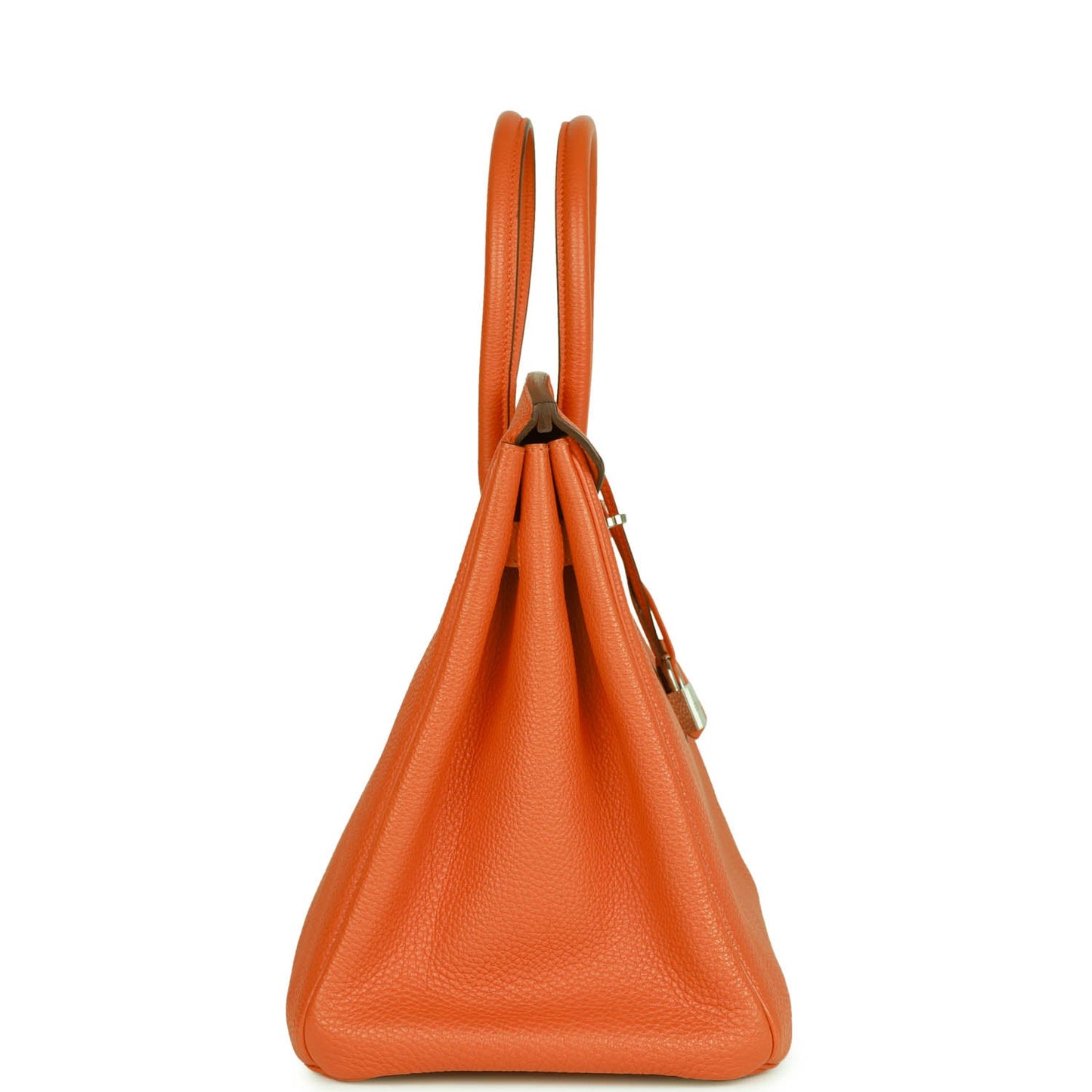 Hermes Birkin Clemence Palladium Hardware Handbag Orange Travel Bag Palladium Hardware 2