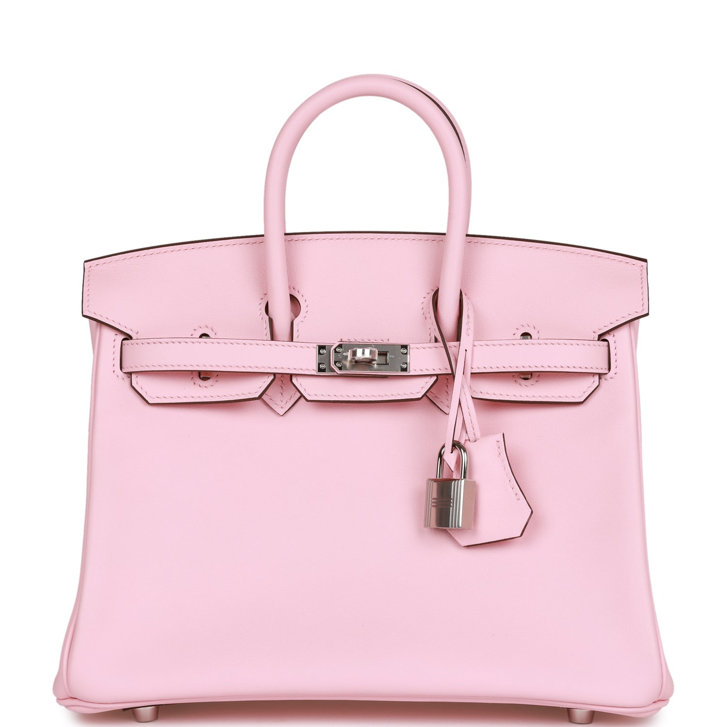 Hermes Birkin Rose Sakura Swift Palladium Hardware Handbag Travel Bag