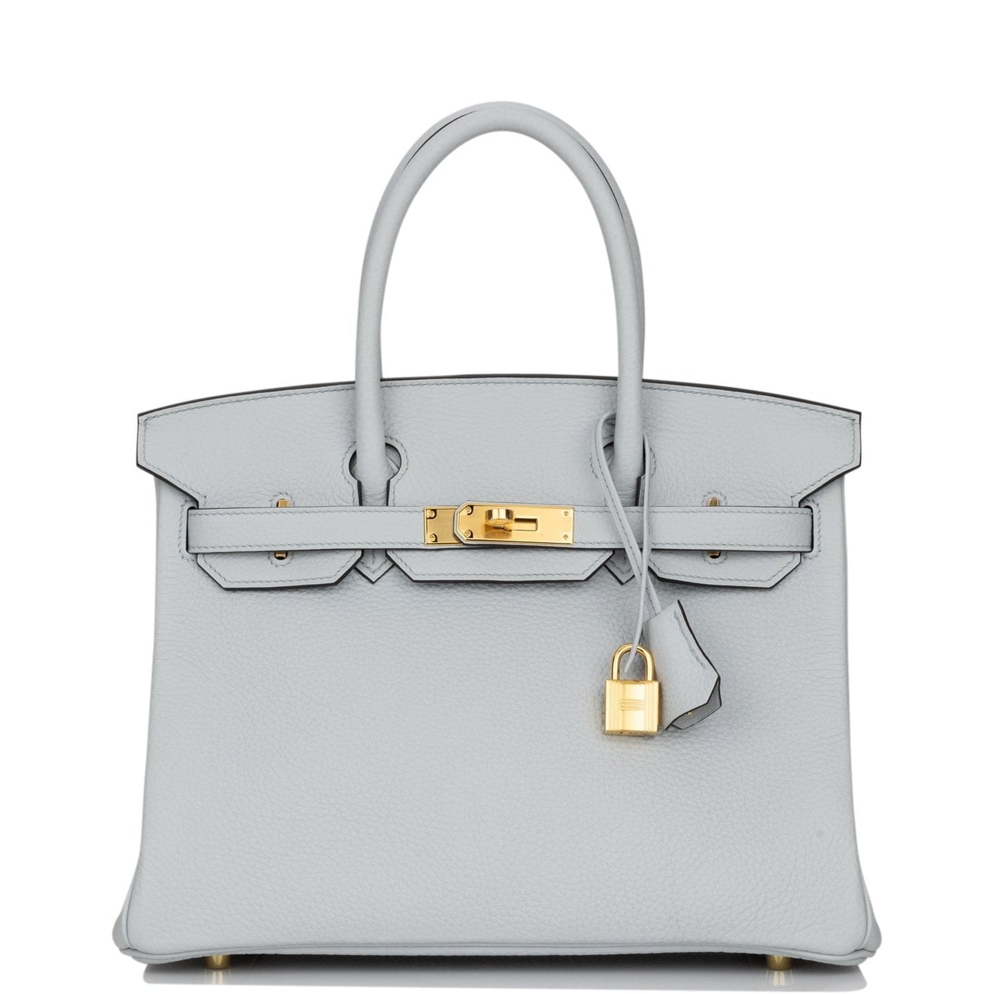 Hermes Birkin Bleu Pale Clemence Hardware Handbag Gold Travel Bag Gold Hardware