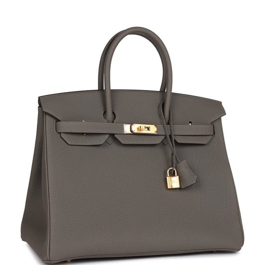 Hermes Birkin Gris Meyer Togo Hardware Handbag Gold Travel Bag Gold Hardware 1
