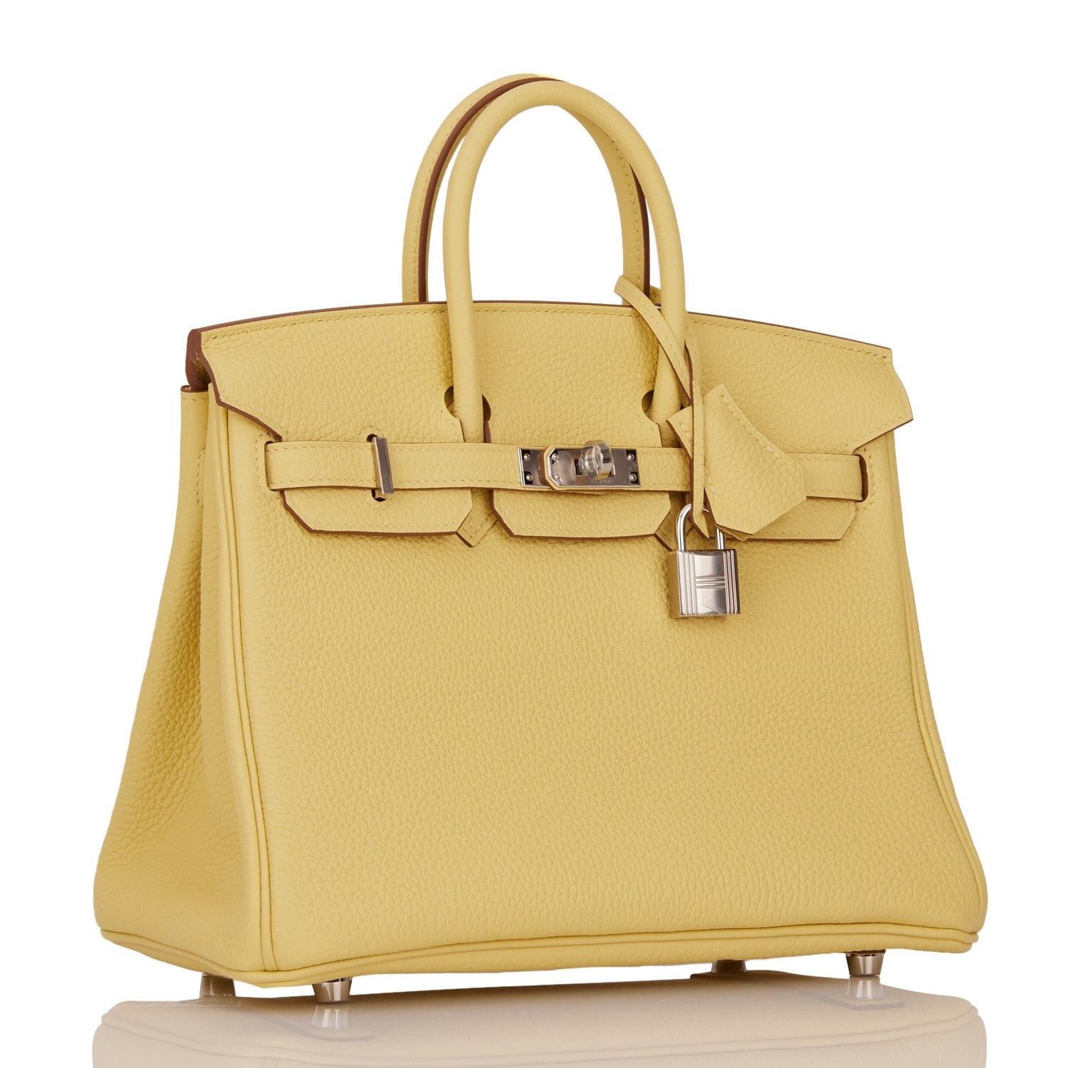 Hermes Birkin Jaune Poussin Togo Palladium Hardware Handbag Travel Bag