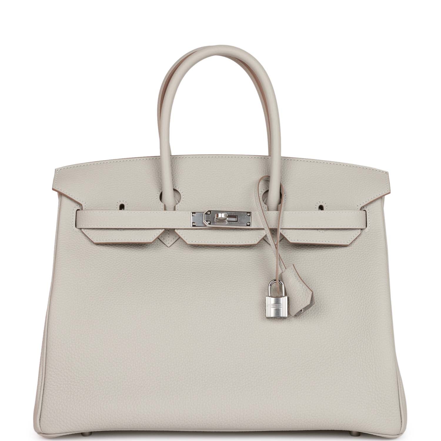Hermes Birkin Gris Perle Togo Palladium Hardware Handbag Travel Bag