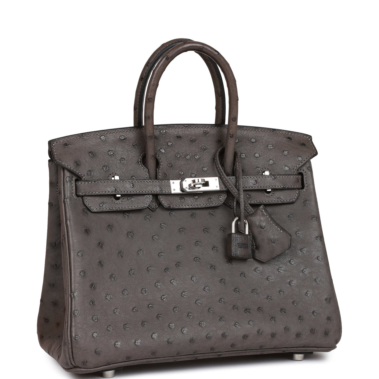 Hermes Birkin Graphite Ostrich Palladium Hardware Handbag Travel Bag