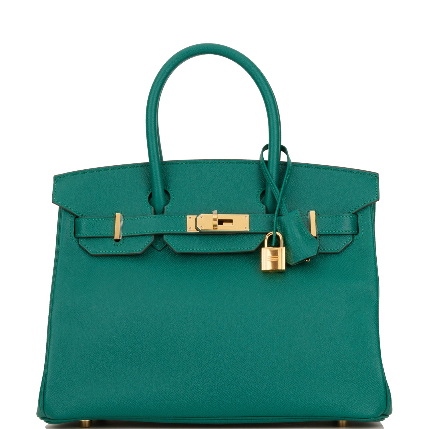 Hermes Birkin Malachite Epsom Hardware Handbag Gold Travel Bag Gold Hardware