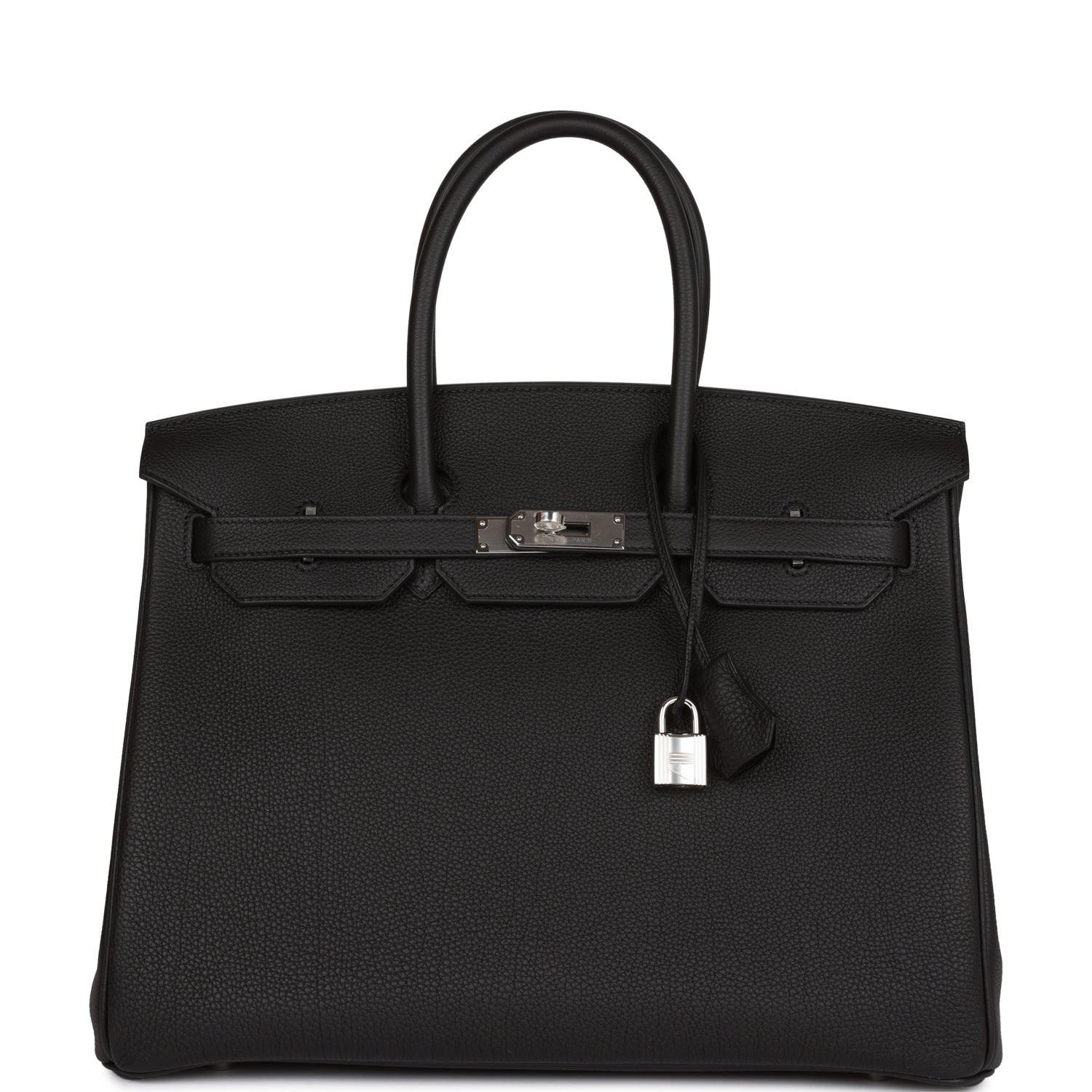 Hermes Birkin Togo Palladium Hardware Handbag Black Travel Bag Hardware 12