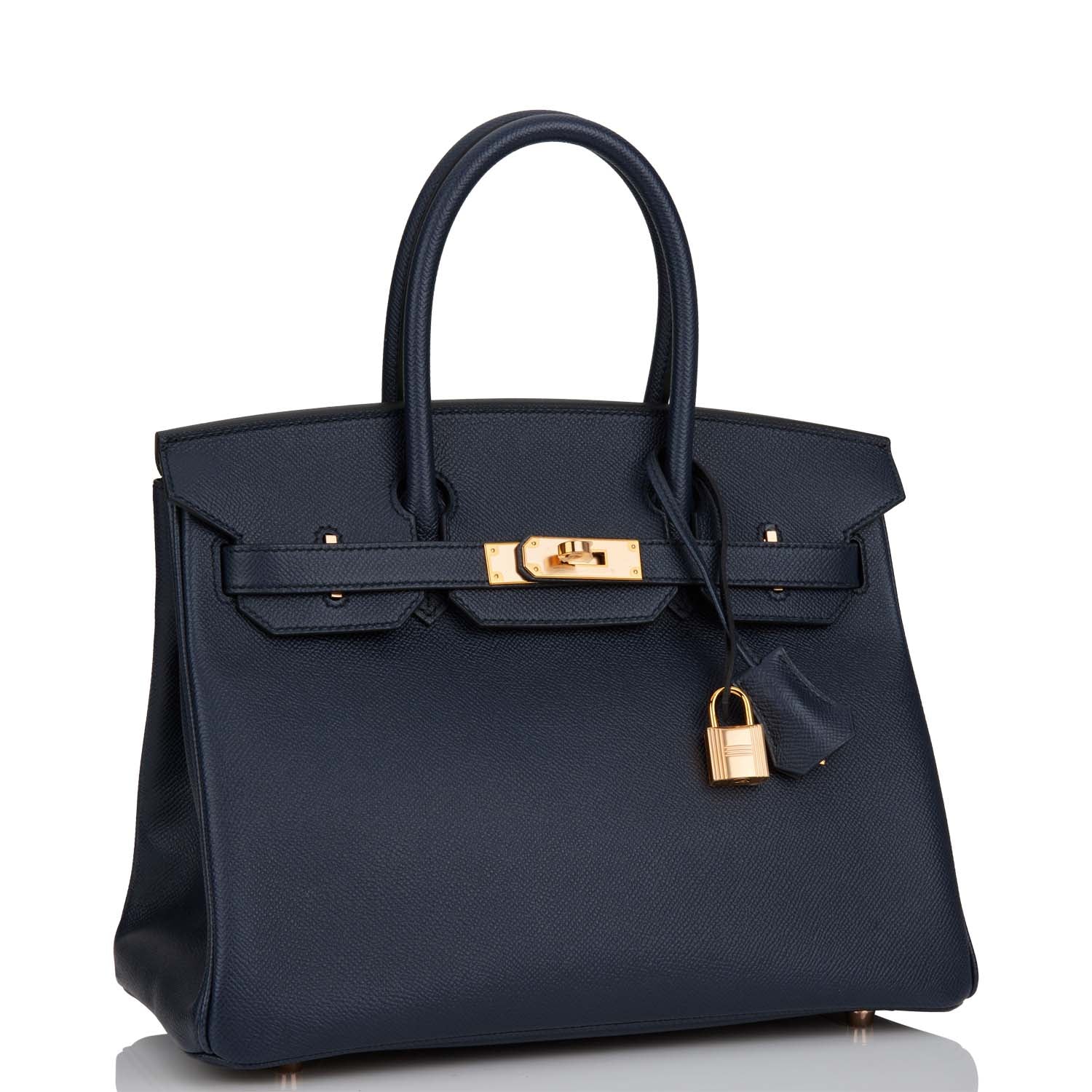 Hermes Birkin Bleu Indigo Epsom Rose Hardware Handbag Gold Travel Bag Hardware 1