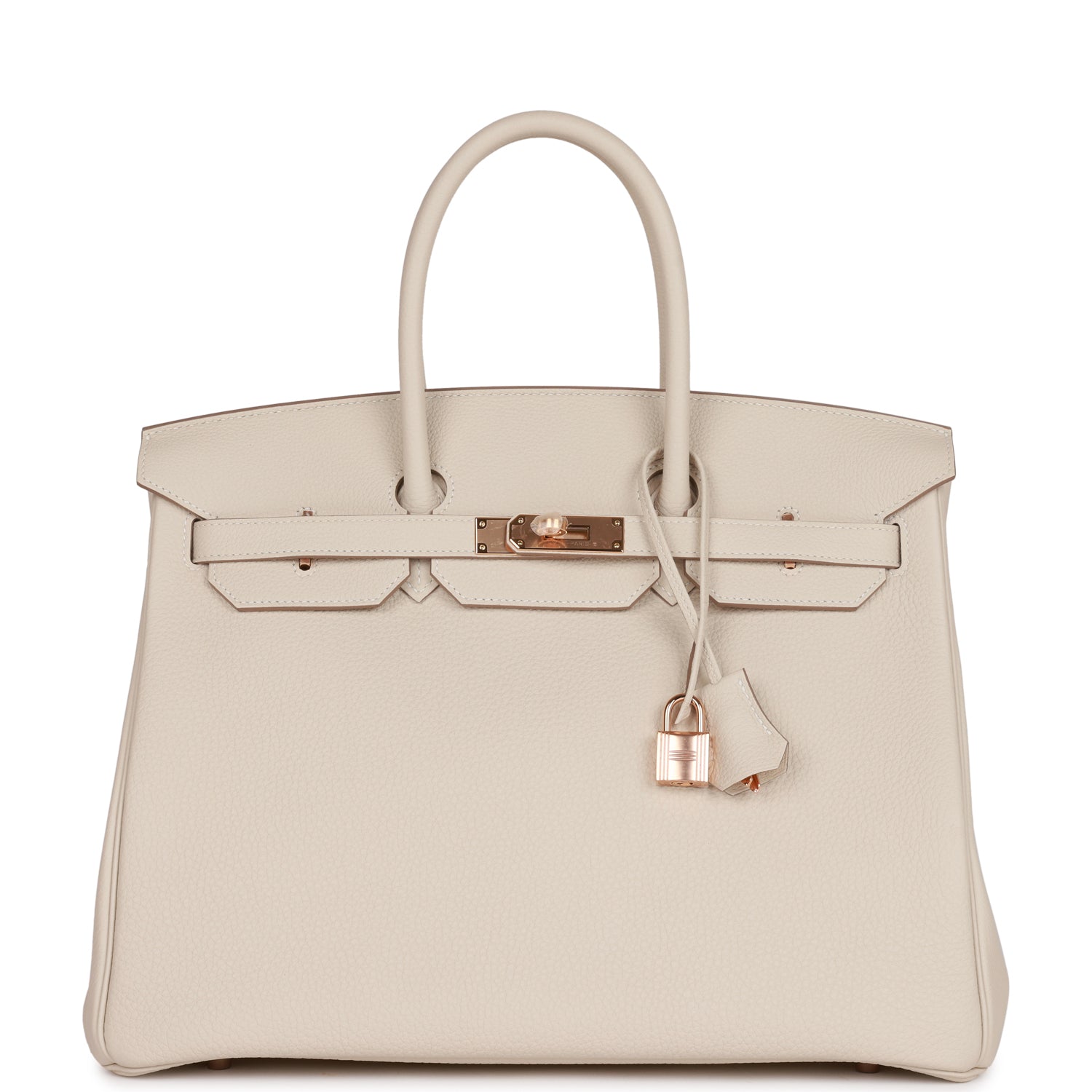 Hermes Birkin Craie Togo Rose Hardware Handbag Gold Travel Bag Rose Gold Hardware