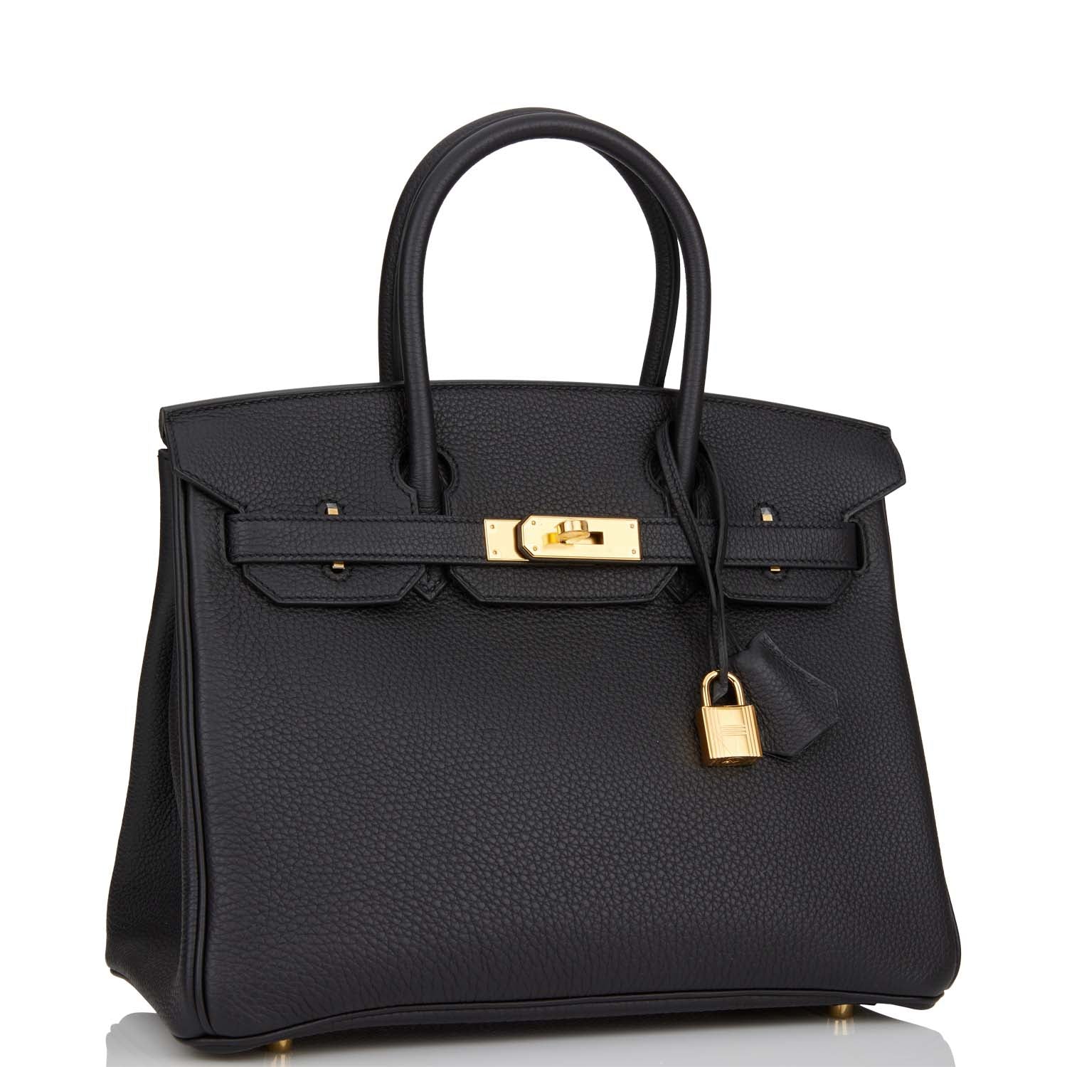 Hermes Birkin Togo Hardware Handbag Black Gold Travel Bag 36