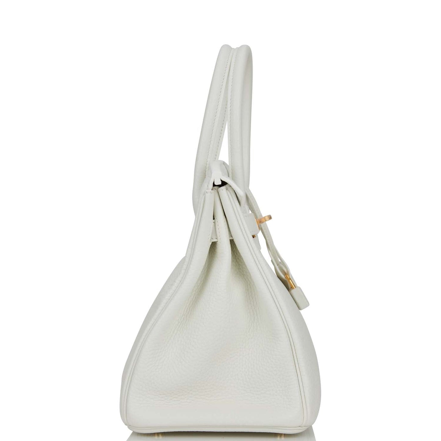 Hermes Birkin Clemence Hardware Handbag White Gold Travel Bag Gold Hardware