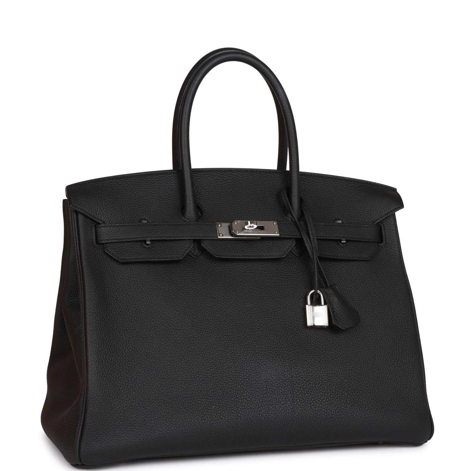 Hermes Birkin Togo Palladium Hardware Handbag Black Travel Bag