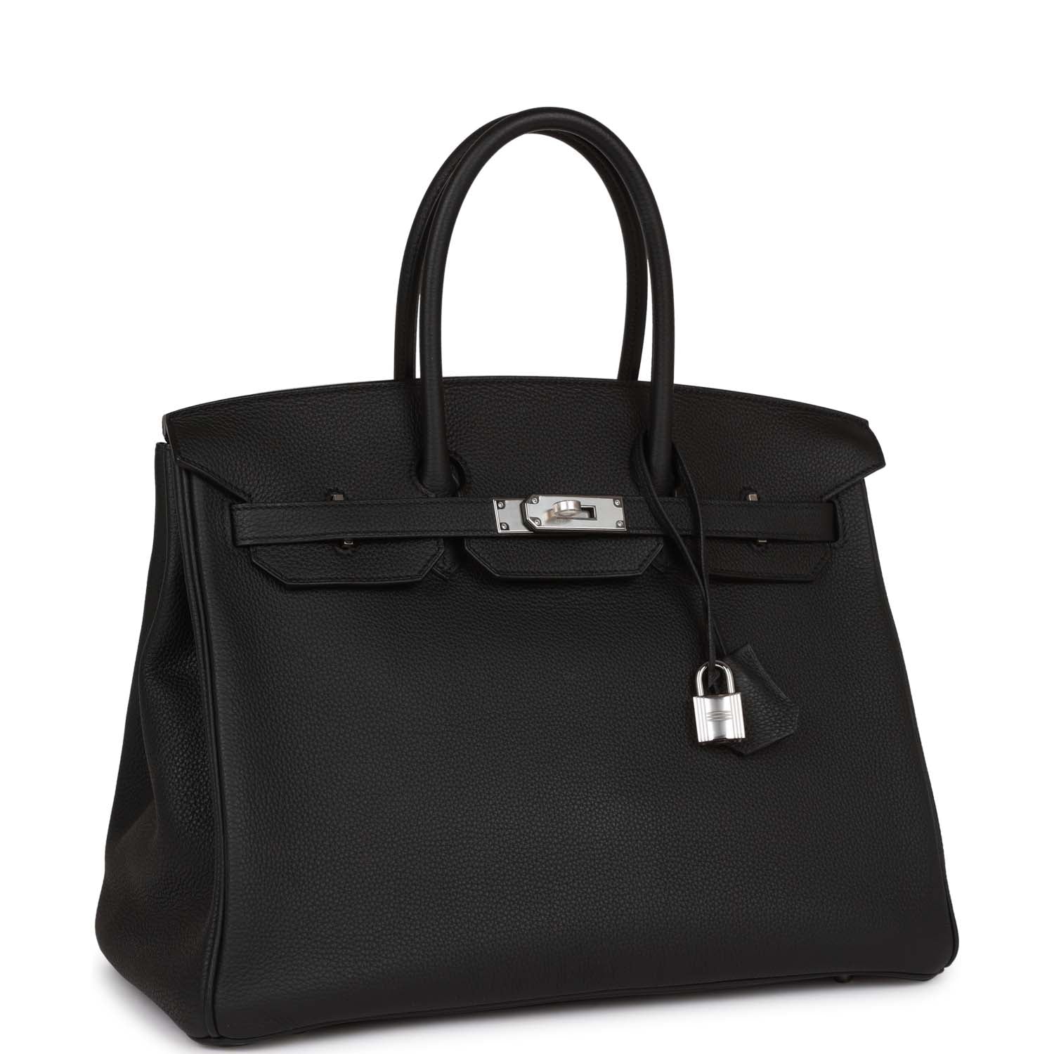 Hermes Birkin Togo Palladium Hardware Handbag Black Travel Bag Hardware 14