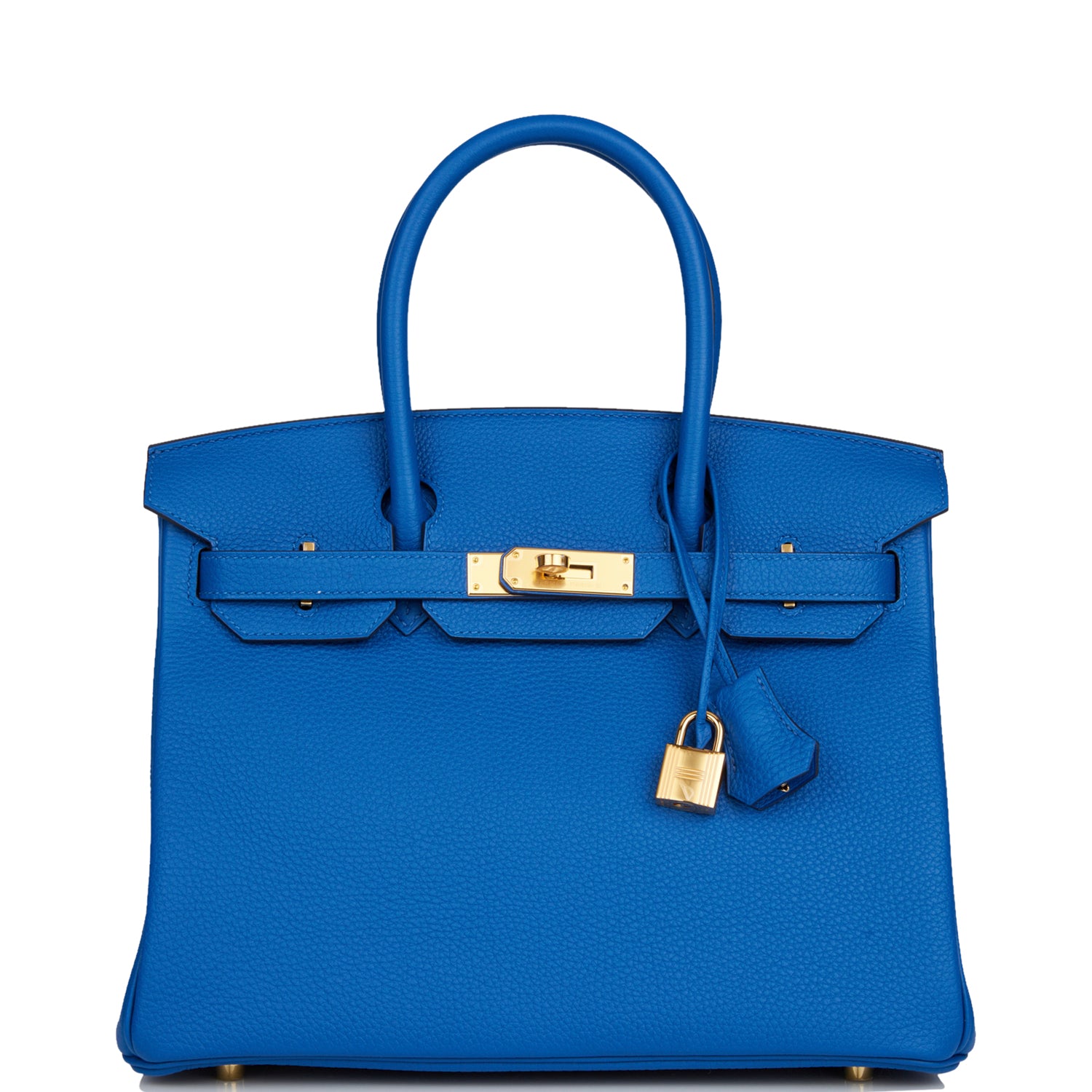 Hermes Birkin Bleu France Togo Hardware Handbag Gold Travel Bag