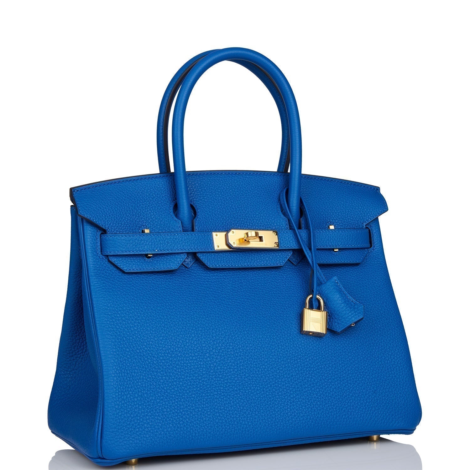 Hermes Birkin Bleu France Togo Hardware Handbag Gold Travel Bag